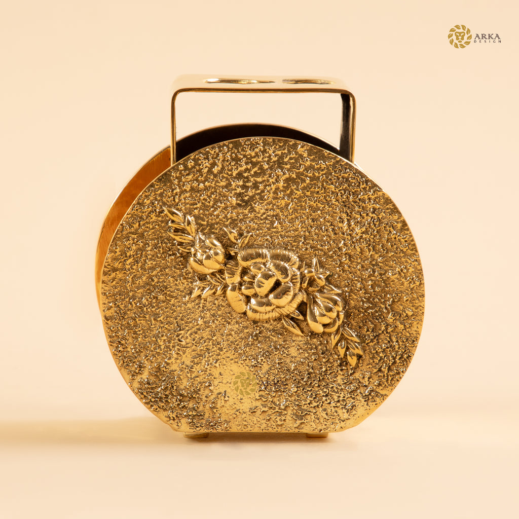 Arka Design Brass Pen Station Handcrafted Premium Desk Organizer & Elegant Pen Holder