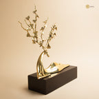 Arka Design Pristine Deer Handcrafted Brass Deer Sculpture for Graceful Home Décor