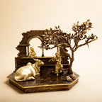 Arka Design Murlidham Handcrafted Brass Lord Krishna Idol with Flute for Divine Home Décor
