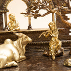 Arka Design Murlidham Handcrafted Brass Lord Krishna Idol with Flute for Divine Home Décor