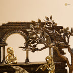 Arka Design Murlidham Handcrafted Brass Lord Krishna Idol with Flute for Divine Home Décor