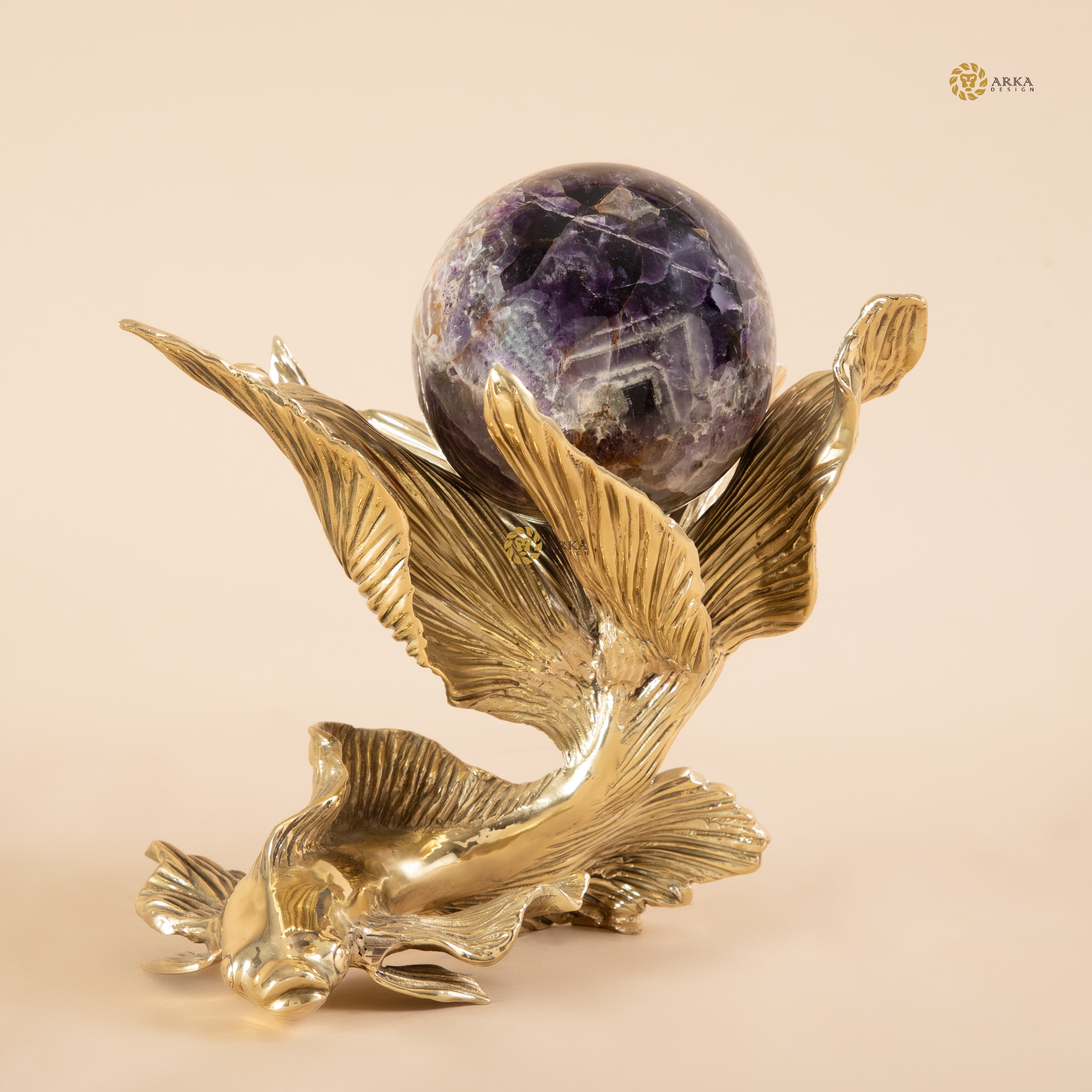 Arka Design Rocklad Fish – Premium Handcrafted Brass Decorative Showpiece