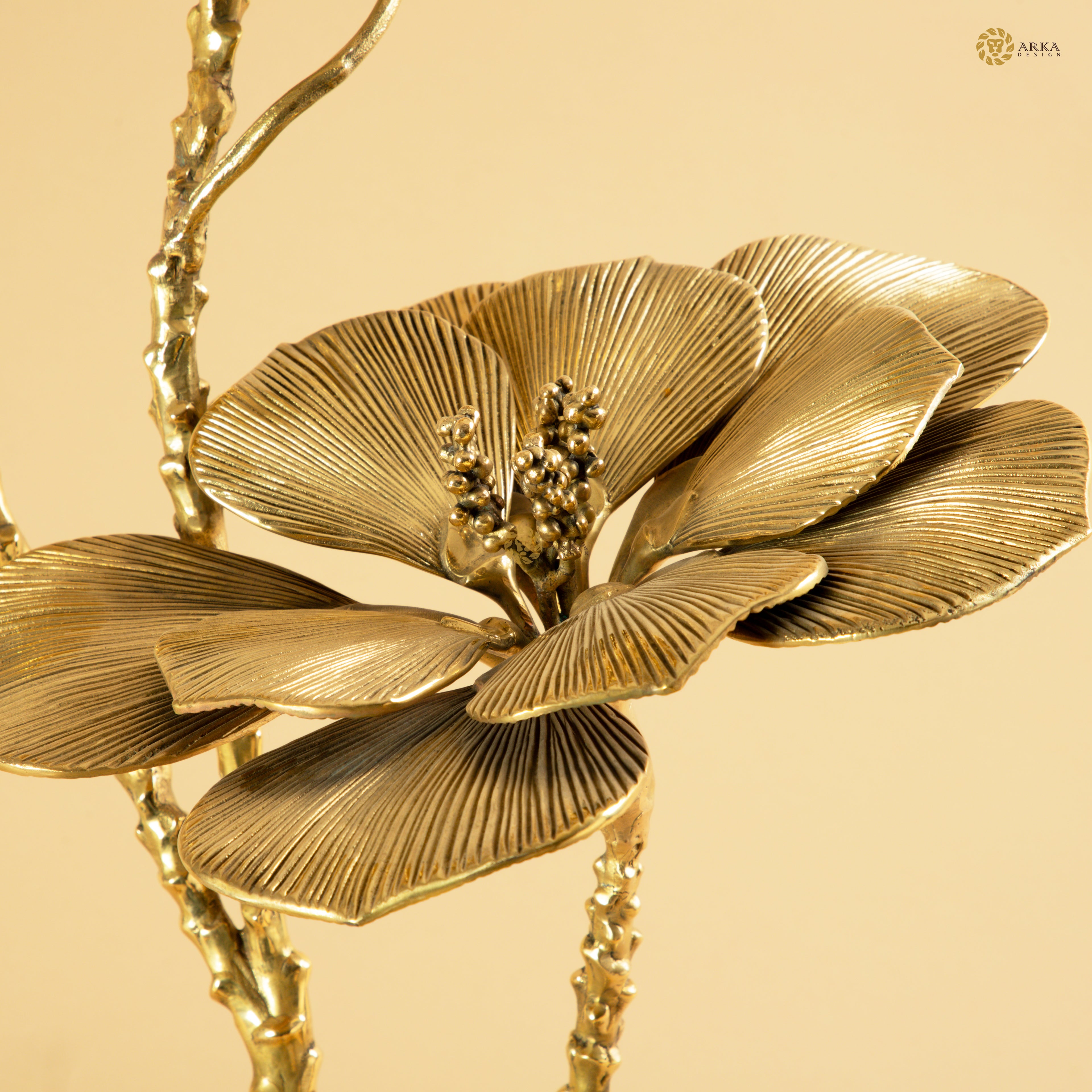 Arka Design Leaftal Long – Handcrafted Brass Leaf Sculpture for Luxury Home & Office Décor
