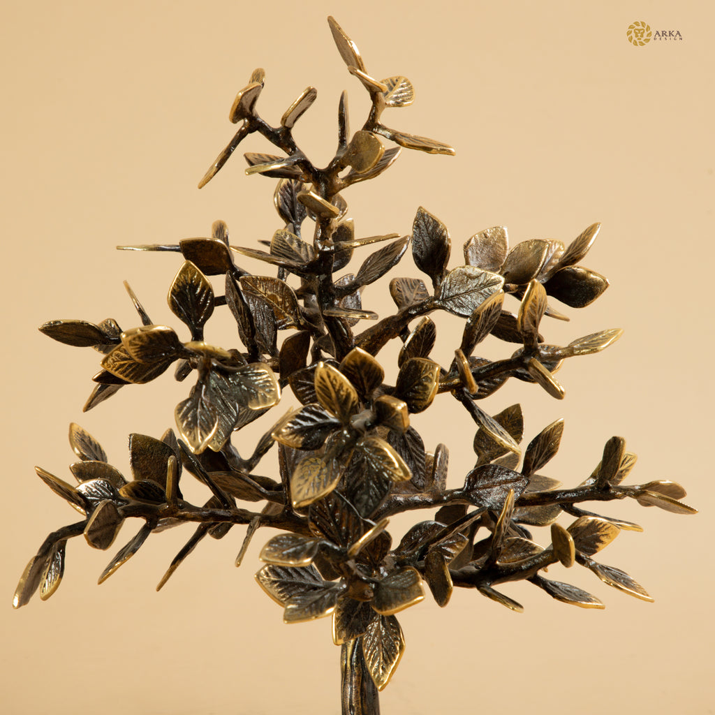 Arka Design Leafy Tree – Handcrafted Brass Tree Sculpture for Elegant Home Décor