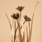 Arka Design Swaying Flower Handcrafted Brass Floral Sculpture for Elegant Home Décor