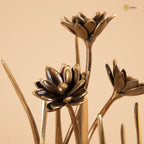 Arka Design Swaying Flower Handcrafted Brass Floral Sculpture for Elegant Home Décor
