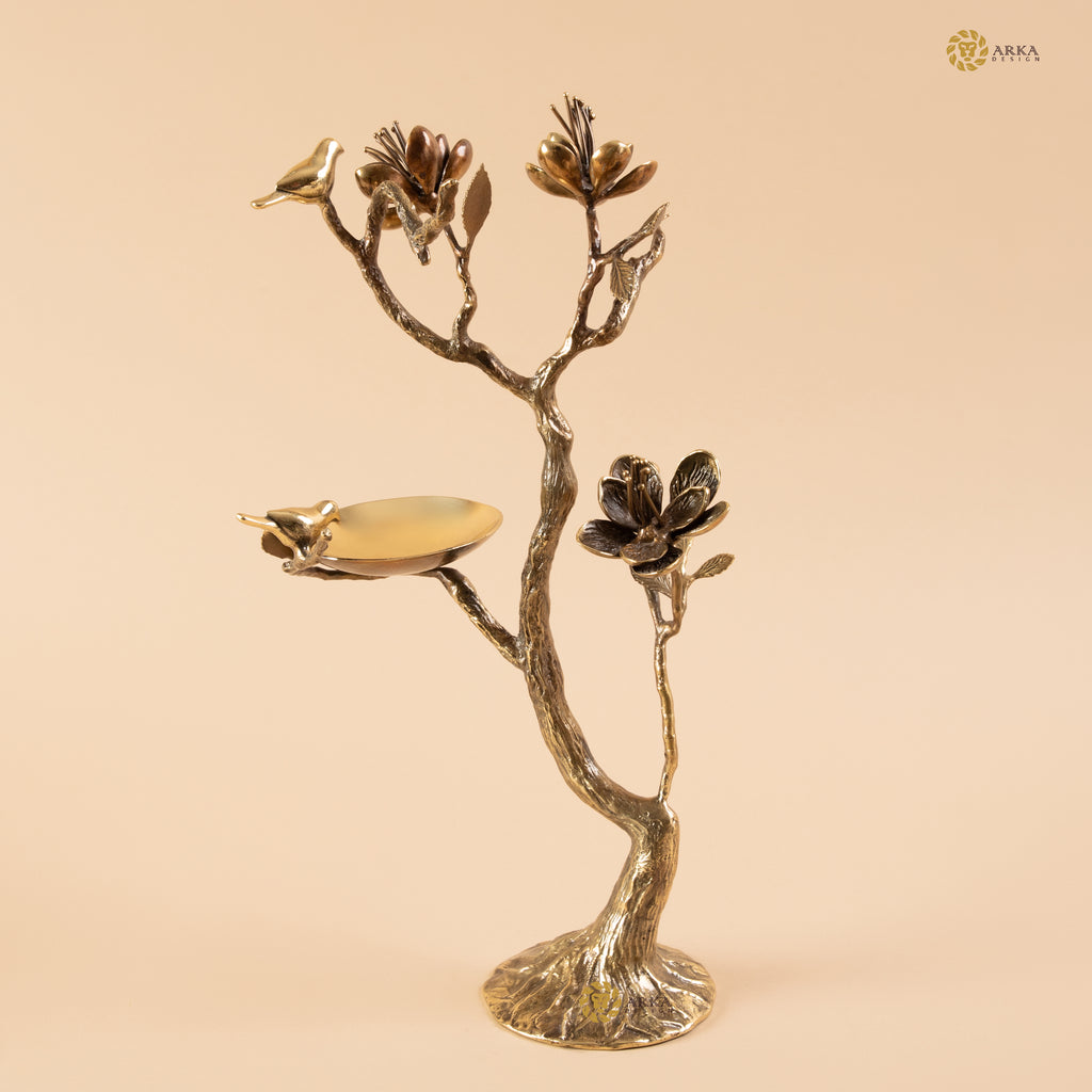 Arka Design Chocolate Stand Handcrafted Brass Decorative Stand for Luxury Interior.