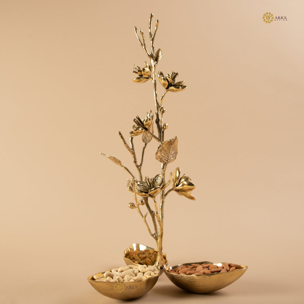Arka Design Dry Fruit Holder Handcrafted Brass Decorative Bowl for Luxury Home Décor