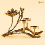 Arka Design Candeloral – Handcrafted Brass Floral Candle Holder for Elegant Home Décor