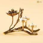 Arka Design Candeloral – Handcrafted Brass Floral Candle Holder for Elegant Home Décor