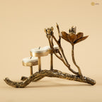Arka Design Candeloral – Handcrafted Brass Floral Candle Holder for Elegant Home Décor