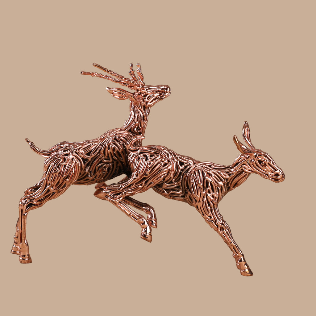 Arka Design Deerstride Handcrafted Brass Deer Sculpture for Luxury Home Décor