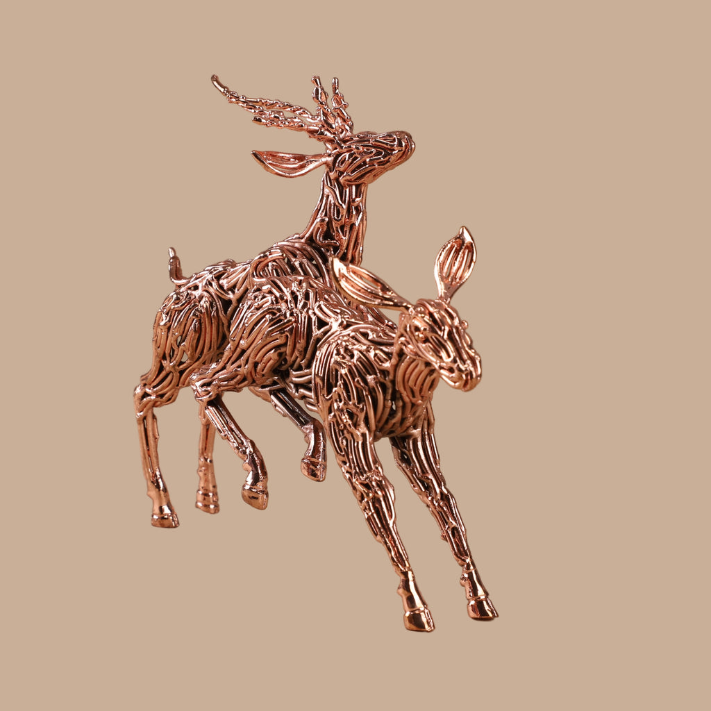 Arka Design Deerstride Handcrafted Brass Deer Sculpture for Luxury Home Décor