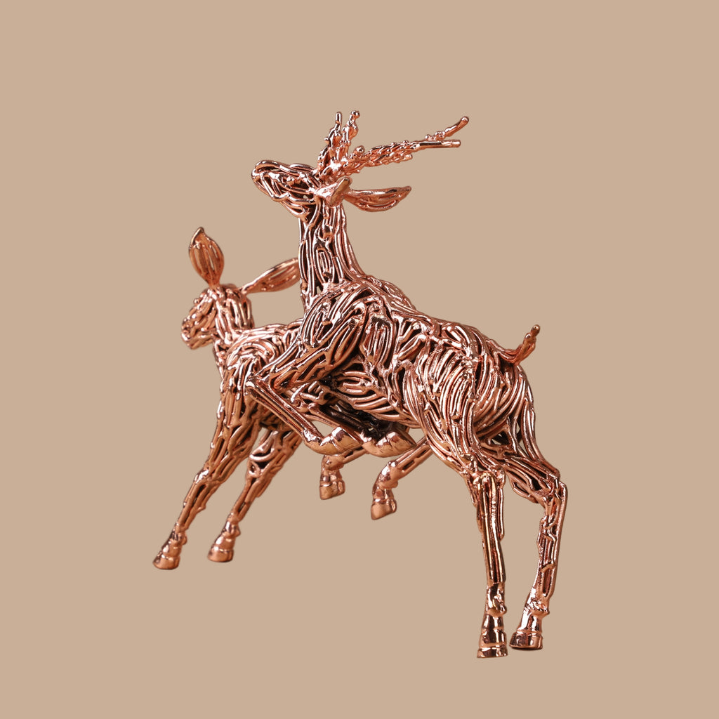 Arka Design Deerstride Handcrafted Brass Deer Sculpture for Luxury Home Décor