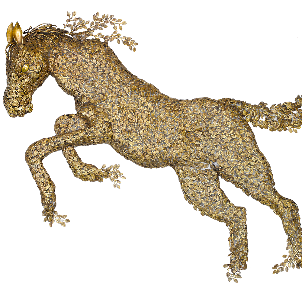 Horse Wall Art Brass Décor