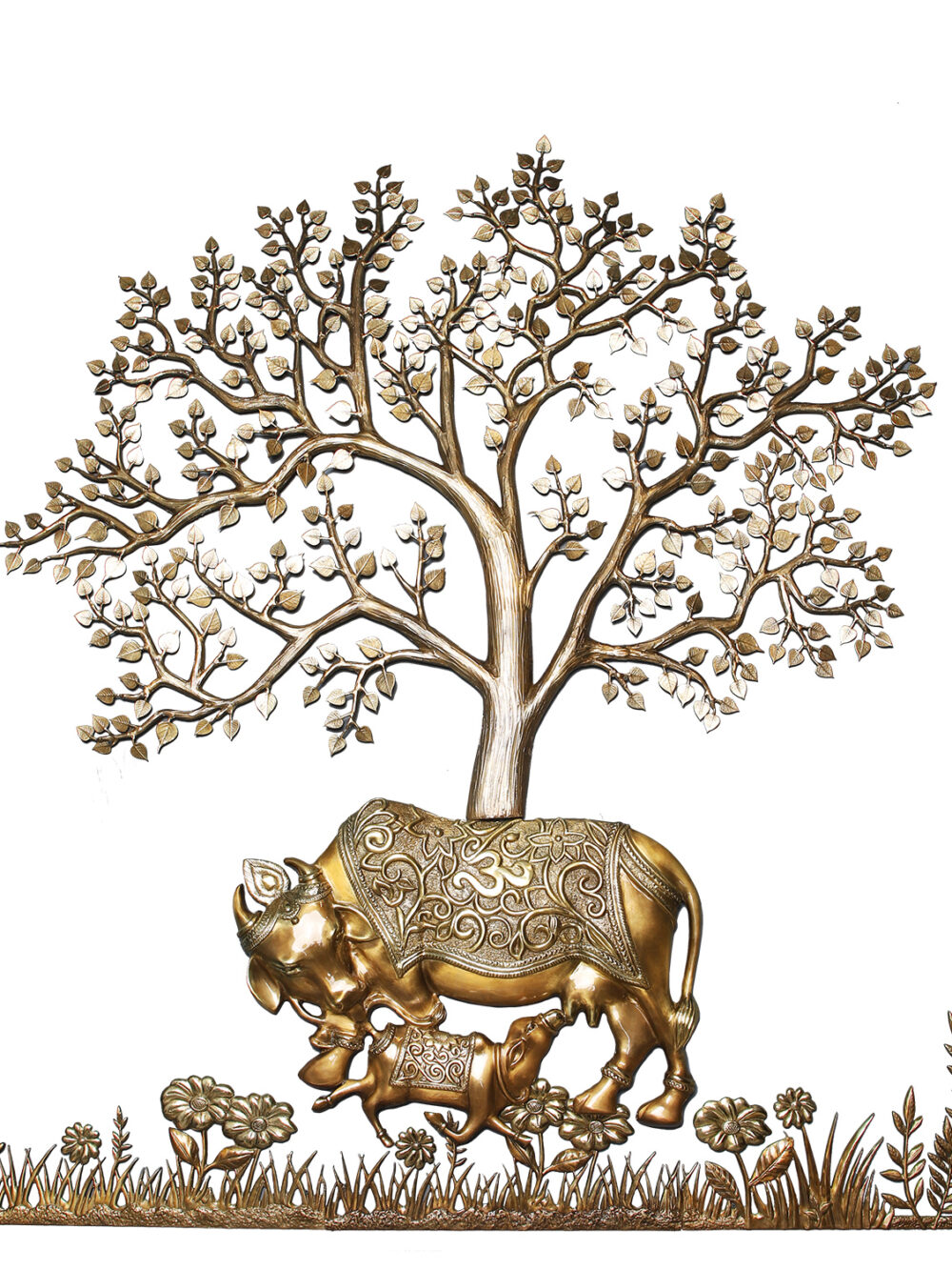 Kamdhenu Tree Brass Décor