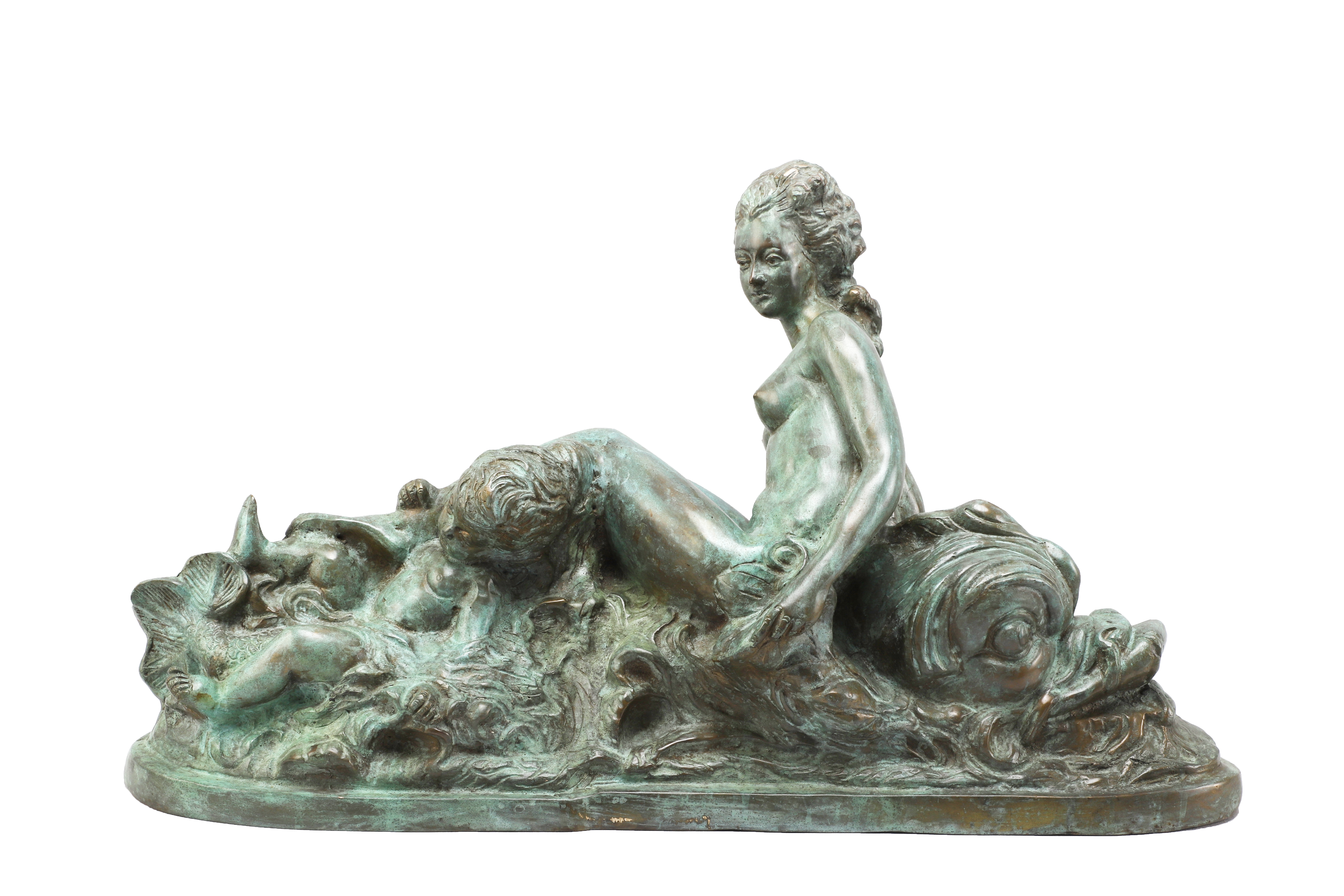 Beautiful Mermaid Rising From Sea Statue Sculpture