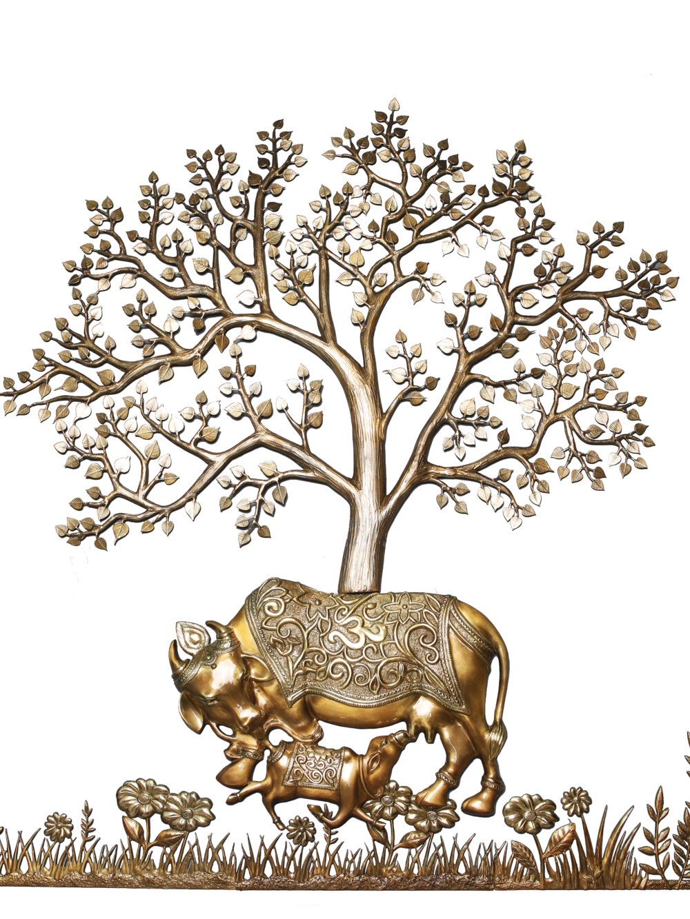 Brass Tree Of Life Cow And Calf